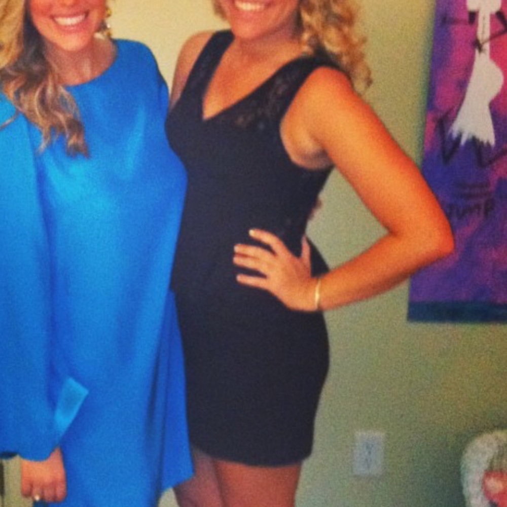 Black lace and peplum dress